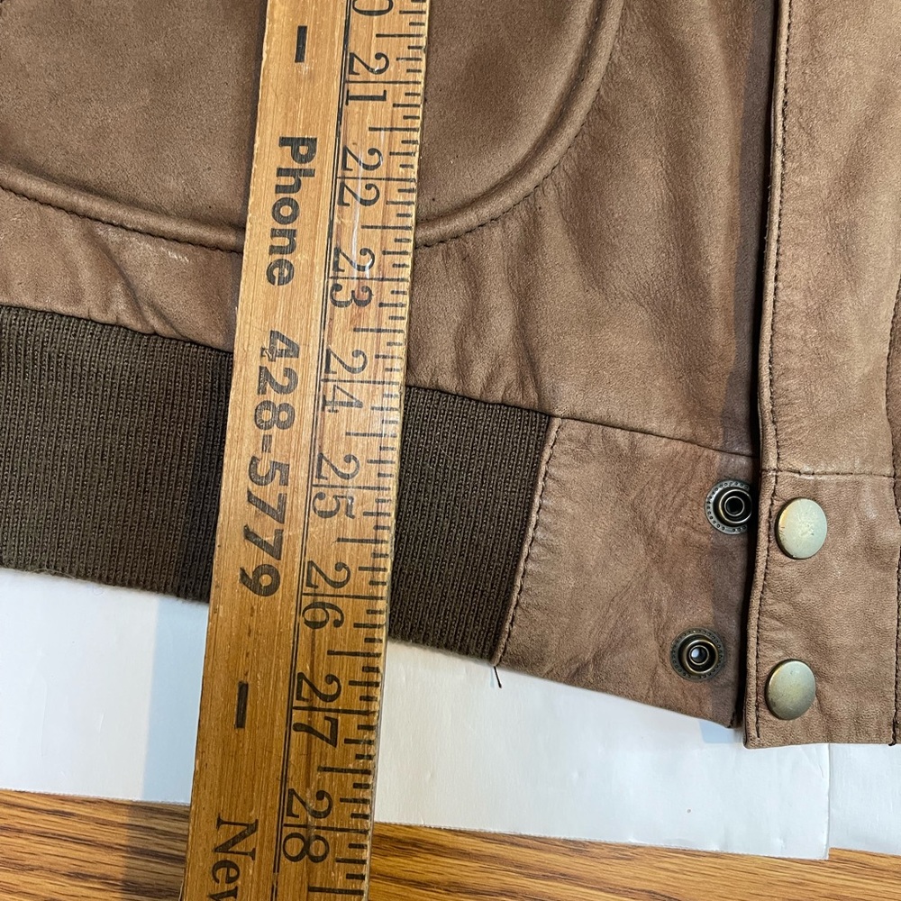 Hill & Archer Men's Brown Leather Bomber Style Jacket Coat Size 44 - Picture 13 of 13